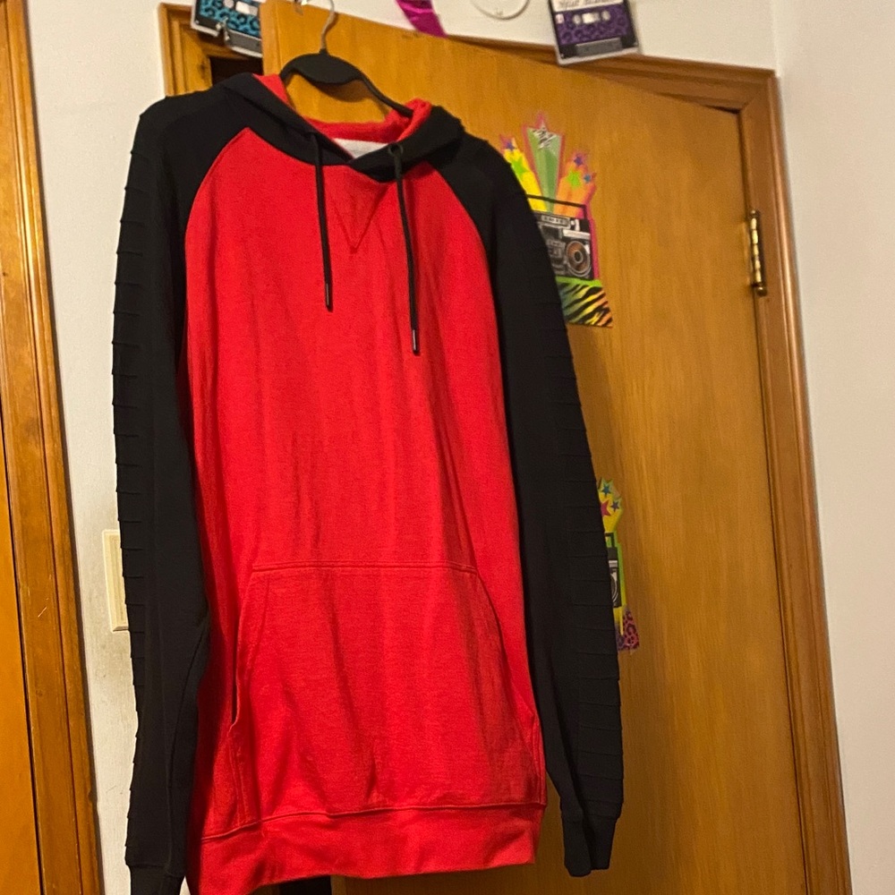Vibrant Red and Black Women's Hoodie